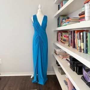 Coast Turkish Blue Crossover sleeveless dress sz 12